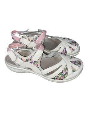Easy Spirit Splash Hiking Sandal White and Floral Adjustable Size 10